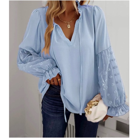 Tops - #29!Boho Swiss Dot Oversized Blouse